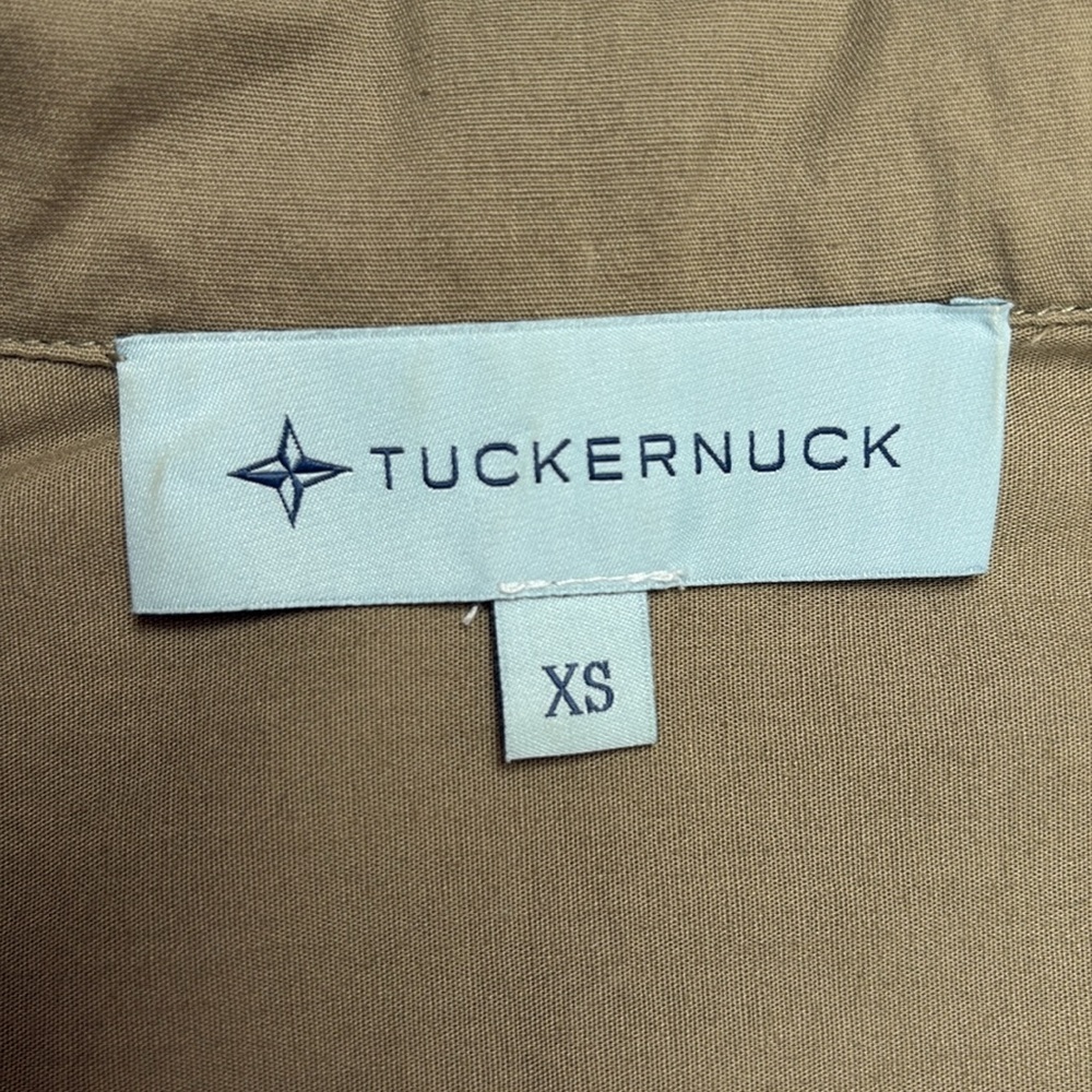 Tuckernuck Charlie Stand Collar Relaxed Button Down Relaxed Dress Sage XS - Picture 9 of 11